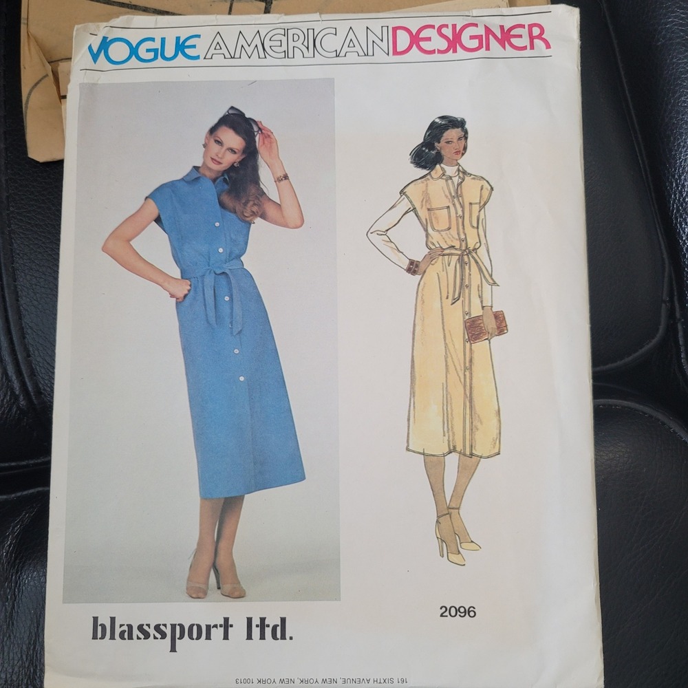 Vogue 2096 American Designer Blassport Bill Blass Dress Pattern Size 12 Uncut